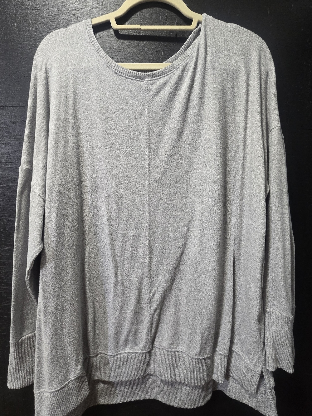 Time and Tru Light Gray Oversized Crewneck Sweater